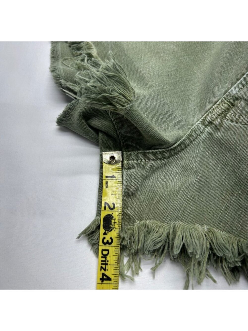 Abercrombie & Fitch Annie High Rise Women's 4/27 Olive Raw Hem Logo - Picture 14 of 15